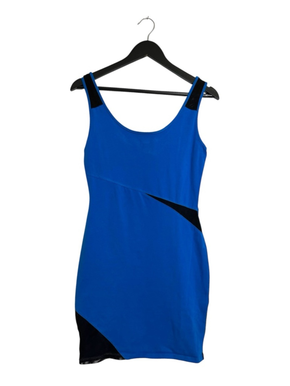 Rock & Republic Blue Bodycon Mini Dress Colorblock Mesh Size Small Y2K Baddie